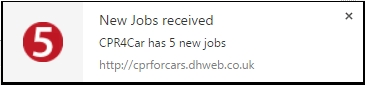 image shows an example of chrome notification